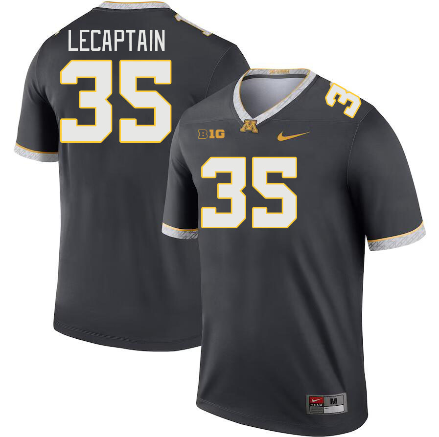 Men #35 Derik LeCaptain Minnesota Golden Gophers College Football Jerseys Stitched-Charcoal